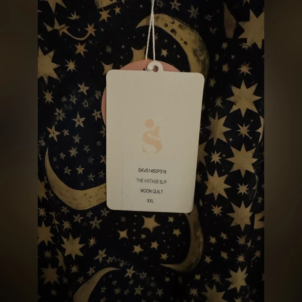 ๐Selkie Moon Quilt Vintage Slip Silk Midi Sample Dress๐ - Picture 6 of 6